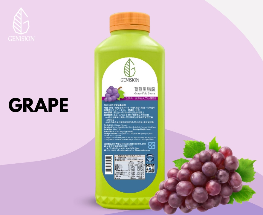 GENISION Grape Pulp Sauce Perfect for bubble teas, cocktails