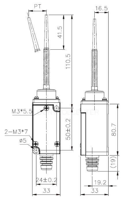 小型立式限動開關TZ-1166