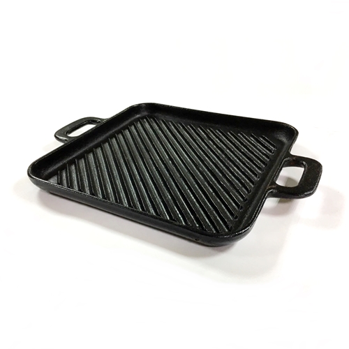 Cast Iron Griddle Plate with Handles/ Ribbed Grill Pan | Taiwantrade.com