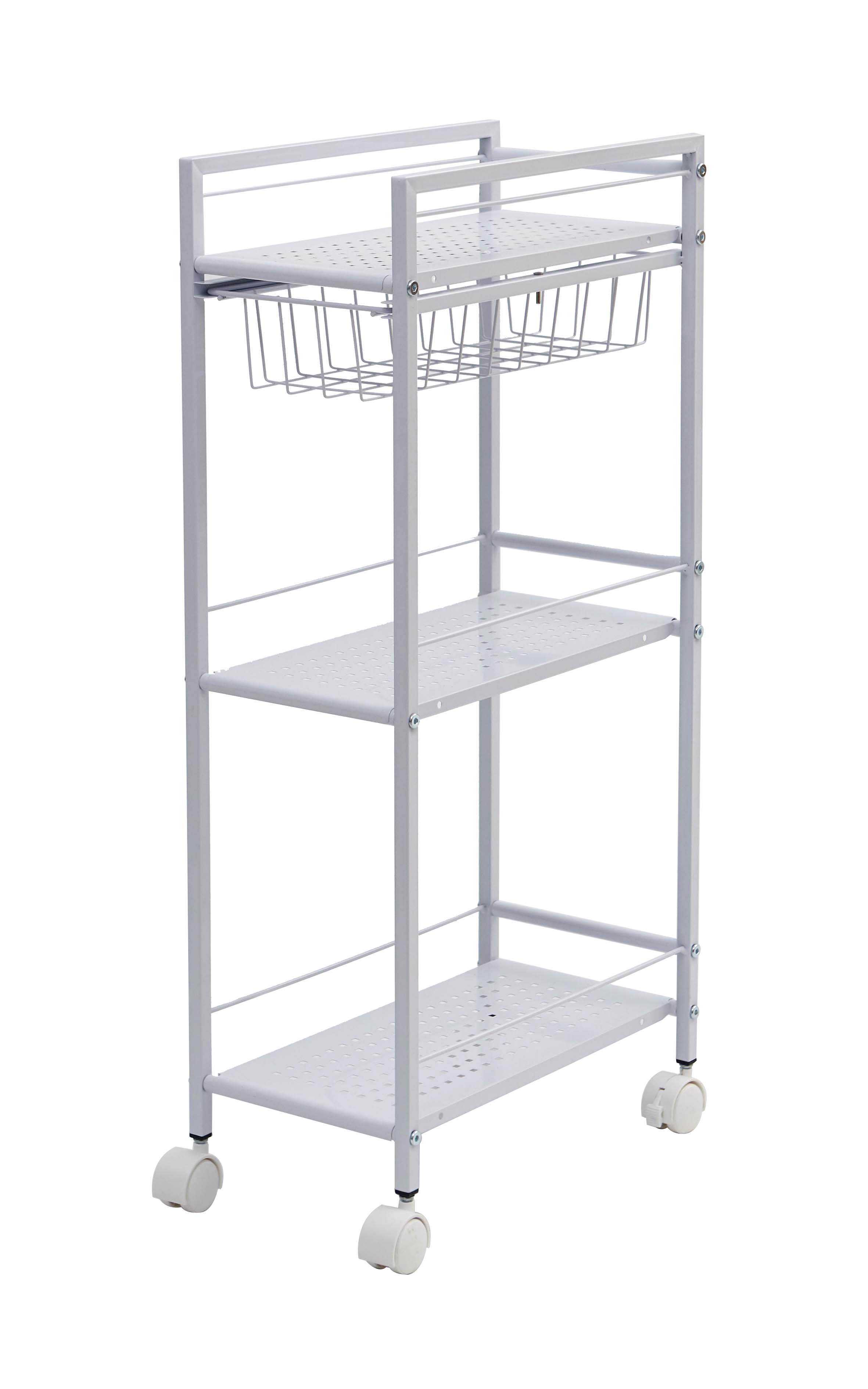 3Tier Kitchen Rack with Basket, MultiFunction Storage Rack Taiwantrade