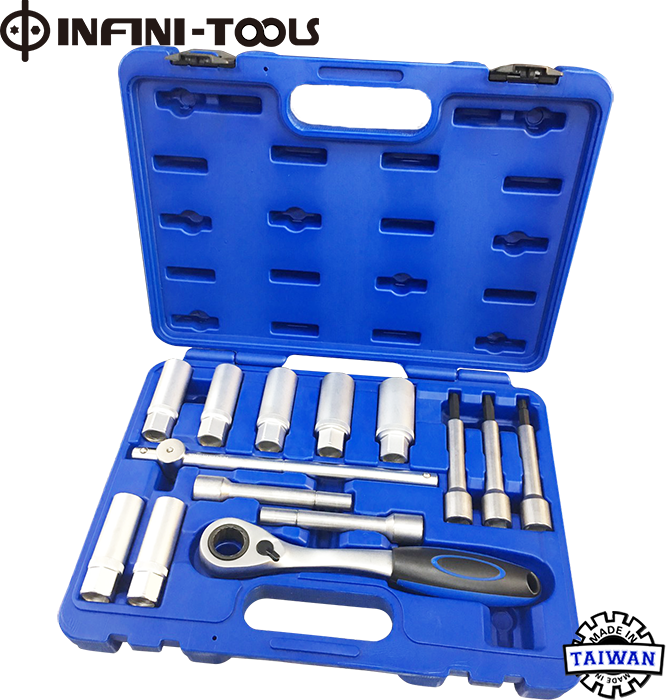 Suspension Shock Absorber Strut Nut Removal Tool Kit,14piece