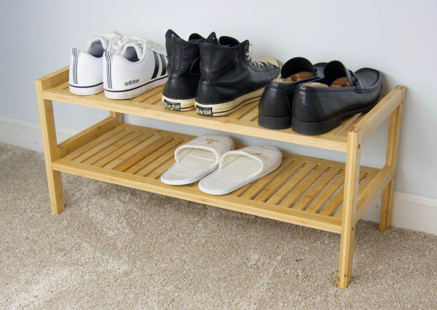 2 Tier Bamboo Stackable Shoe Rack Taiwantrade Com