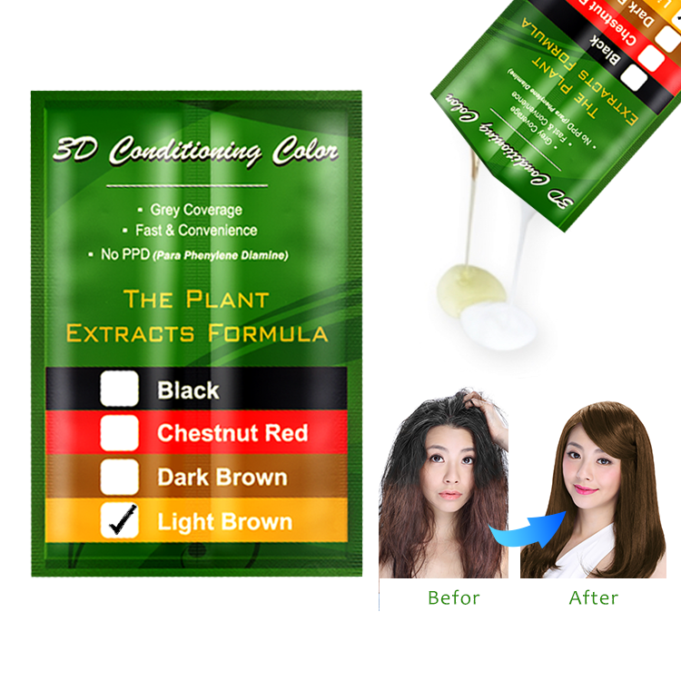 Hair Color Dye Shampoo OEM Permanent Light Brown Hair Cream Permanent Cream for Grey Hair to Black