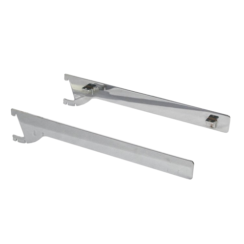 Wall slotted upright display sloping shelf bracket for wood plate