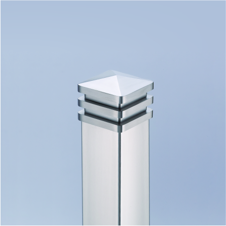 S.S. Square Tube Spire Top End Cap Wide Exit - 3 Layers