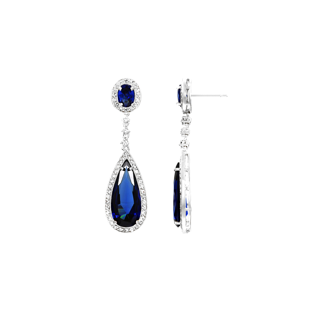 High Quality Blue Sapphire Dangle Earring Taiwantrade Com