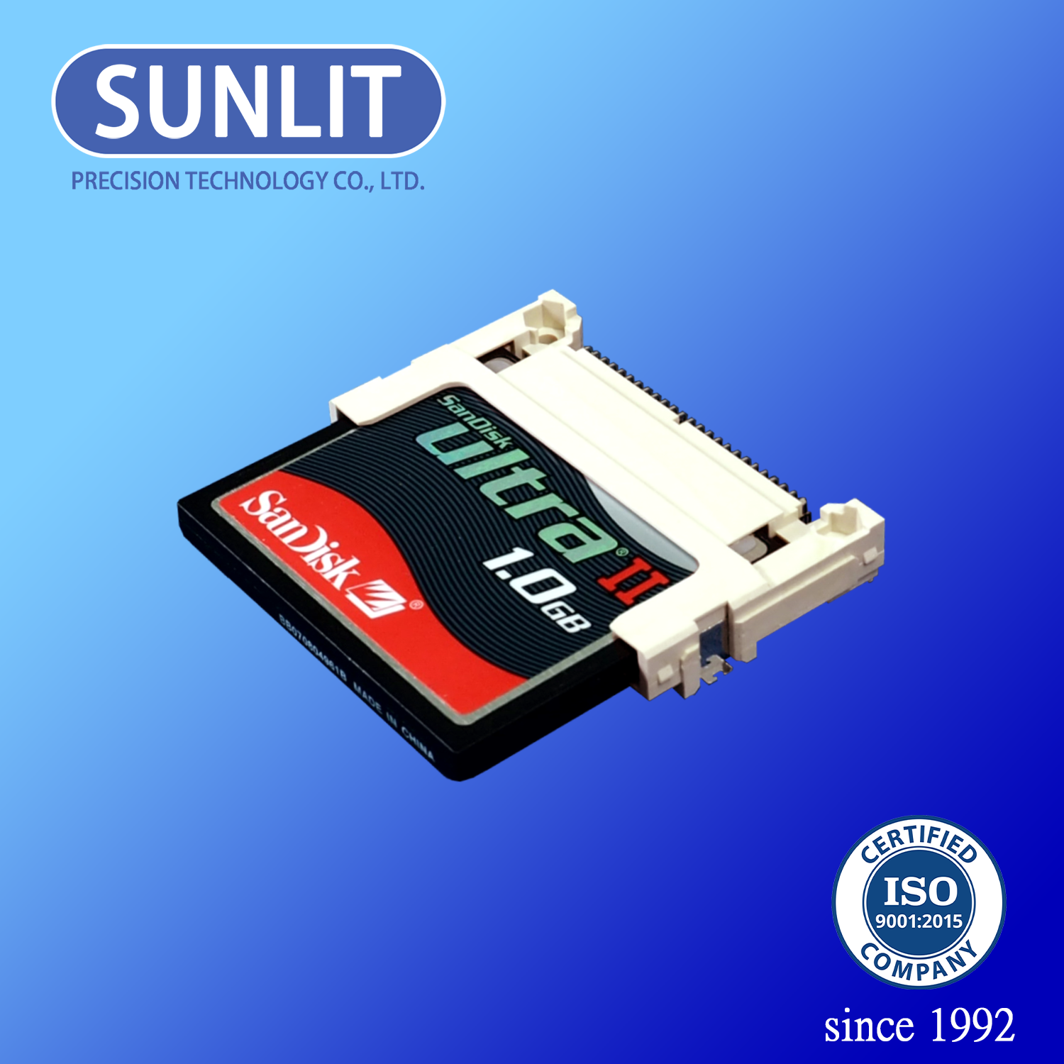 Compact Flash card connector, Top mounting, Type I, 60301120, SUNLIT ...