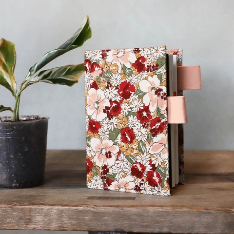 A6 Taiwan Made Fabric Double Pen Holder Fitted Book Sleeve, Handmade Book Cover, Protector