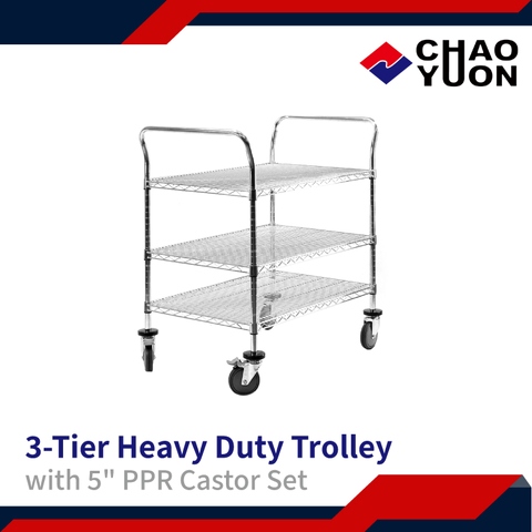 3-tier Heavy Duty Trolley with 5