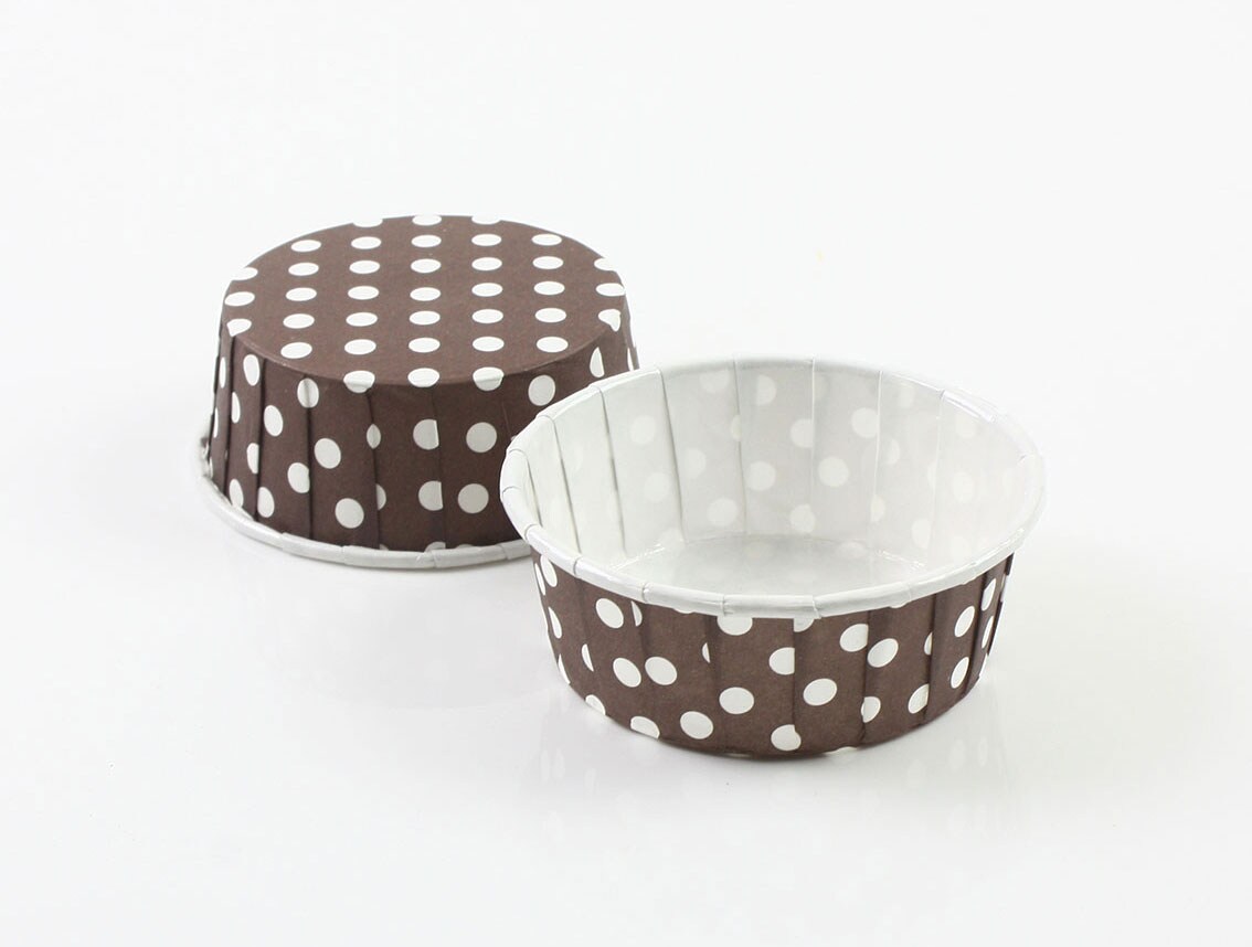 Fancy Colors Disposable Paper Muffin Cup (55x24mm-Brown Dots) | Taiwantrade