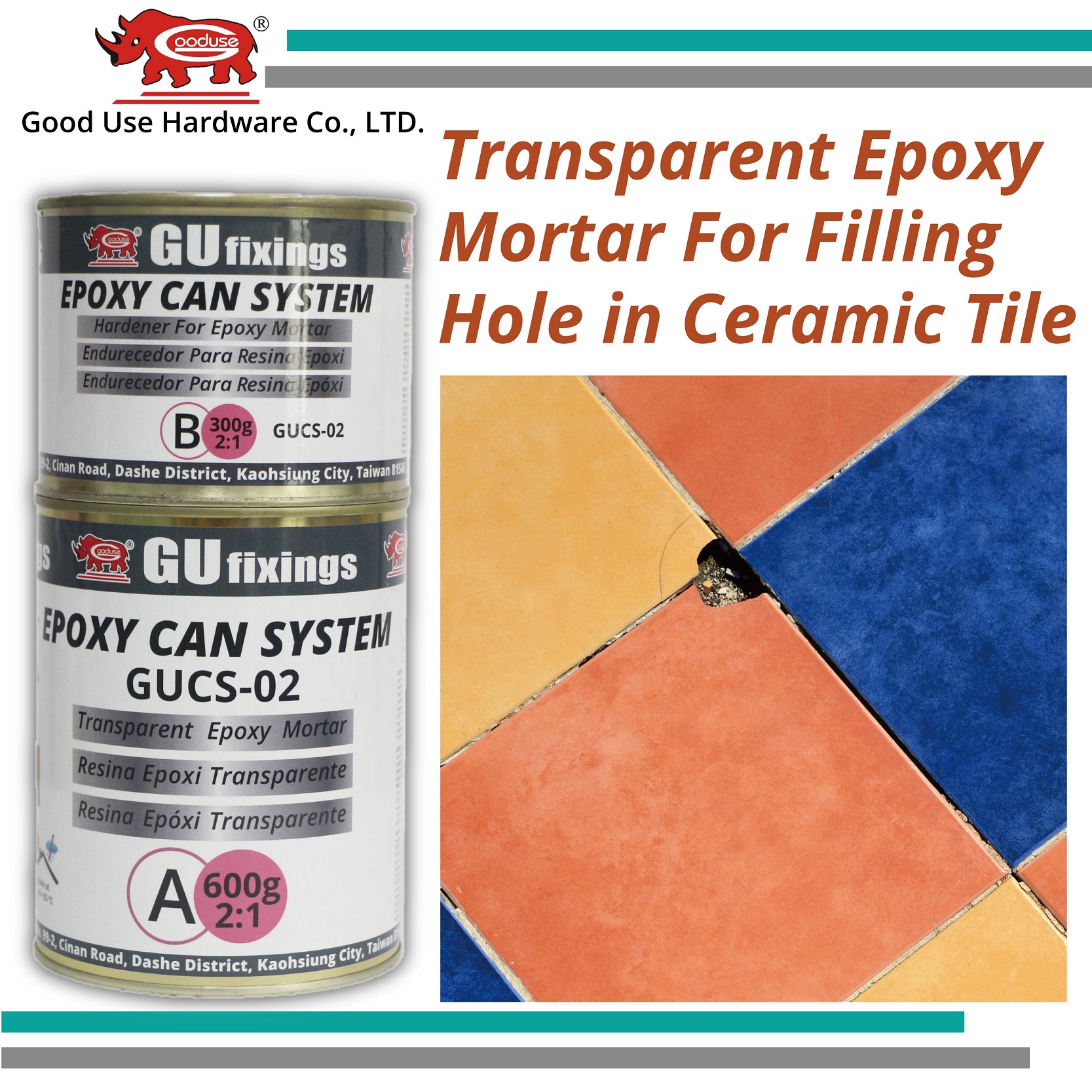 Strong reinforcement clear epoxy glue for wood furniture crack repair