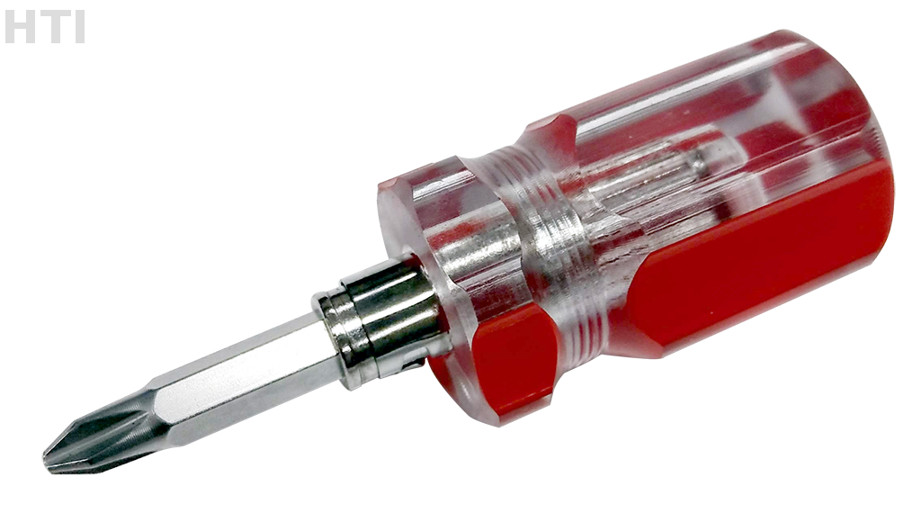 Stubby Two Way Screwdriver Plastic Handle