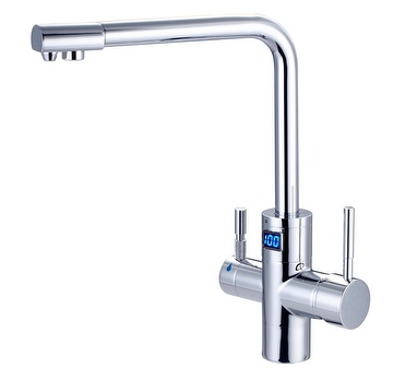 Kitchen with hot and cold double water supply system device faucet