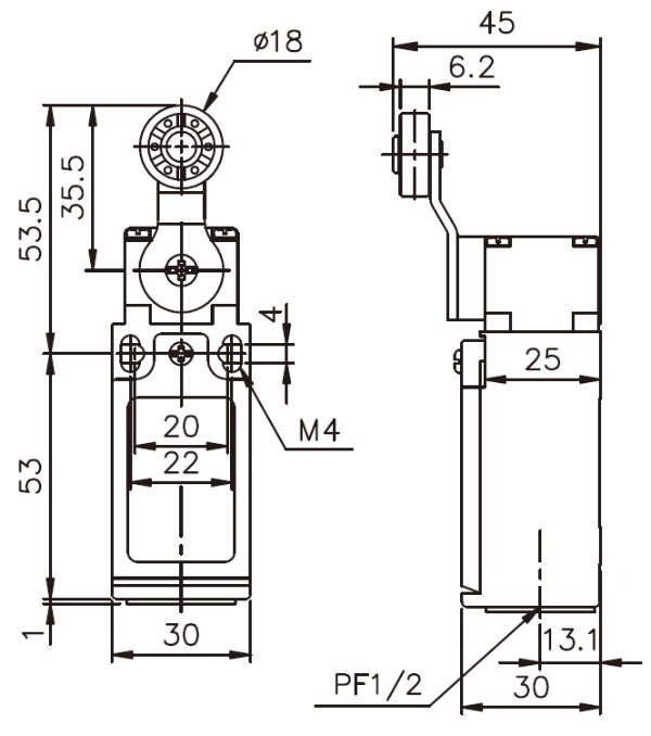 小型立式限動開關TZ-9204