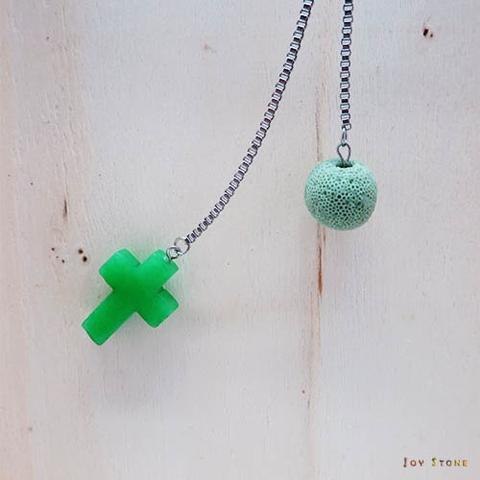 綠玉寶石十字架香氛石項鍊天然水晶鈦鋼中長鍊y字鍊禮盒 台灣經貿網