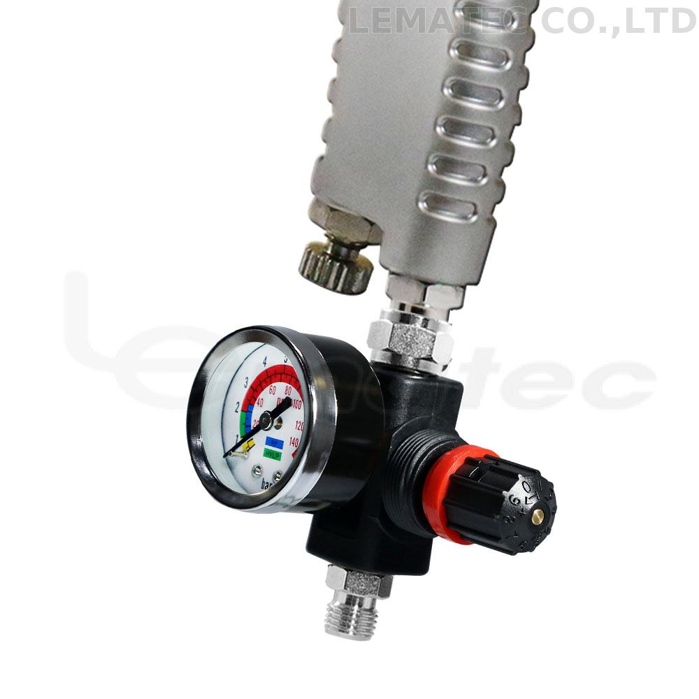 1/4 inch Air Flow Regulator Valve Lock With Pressure Gauge for Paint