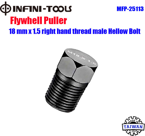 Flywheel puller 18 mm x 1 5 right hand thread male hollow bolt