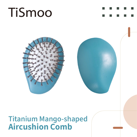 TiSmoo® Titanium Mango-shaped Aircushion Comb, Wooden Head Hair Brush