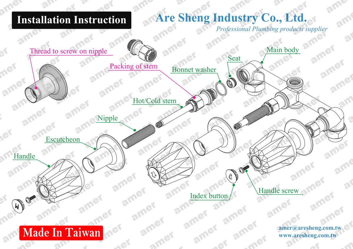 How to install Pfister clear 3 handle assembly?