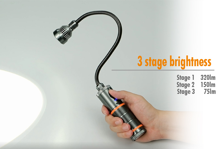 B62A Rechargeable Magnetic 3W LED Torch Flashlight Work Light