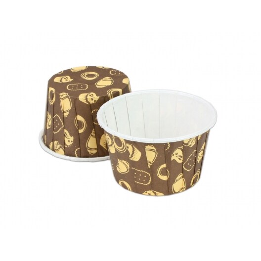 Fancy Colors Disposable Paper Muffin Cup (50x39mm-Brown Dessert ...