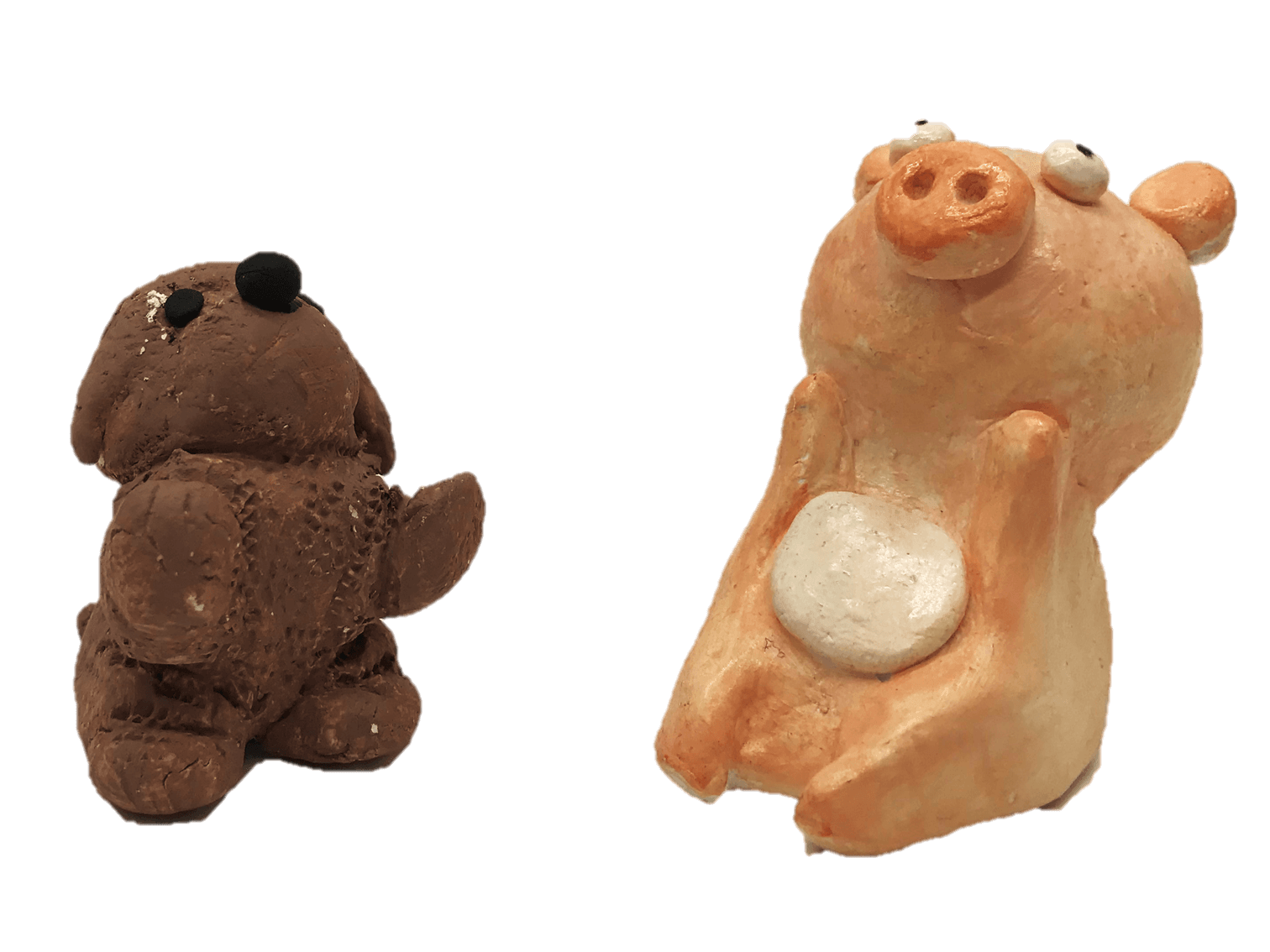 air clay pig and puppy