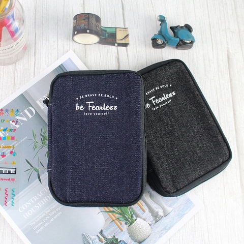 A6 Taiwan Made Denim Zipper Book Sleeve, Book Cover, Protector