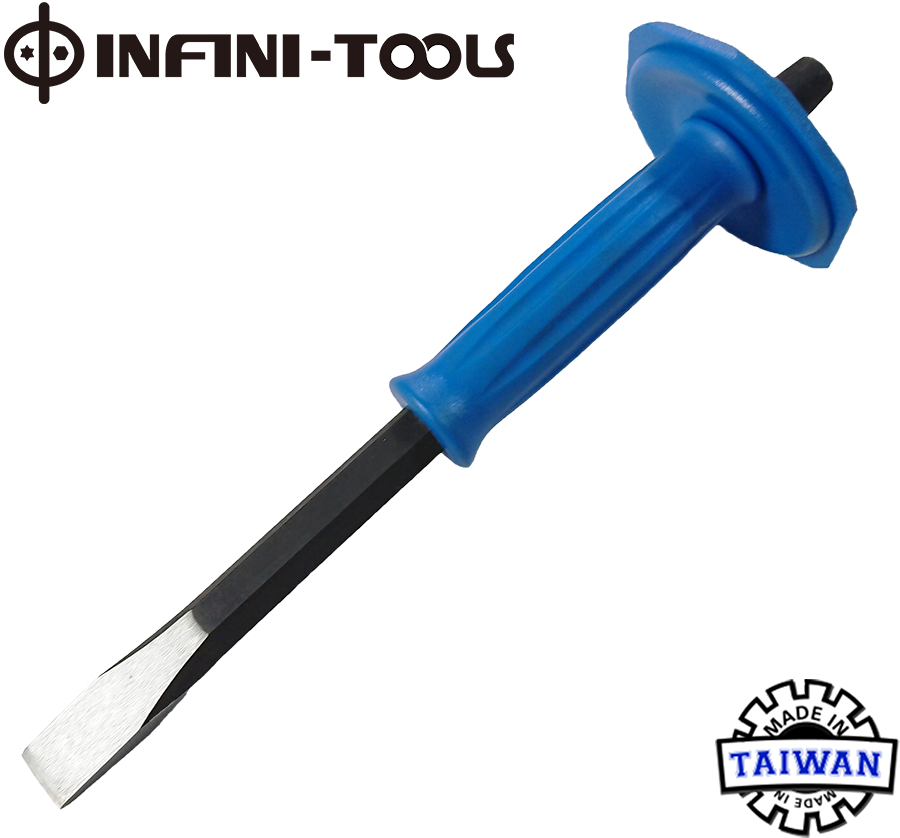Flat Cold Chisel 19mm hex shank with Hand Grip Taiwantrade