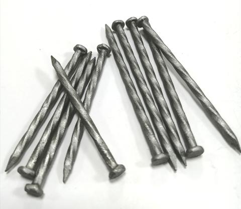 5/16" X 8" Ring Shank Spike Nails - ~25 Nail Count - Used