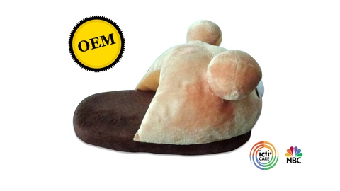 OEM custom animal feet plush slippers