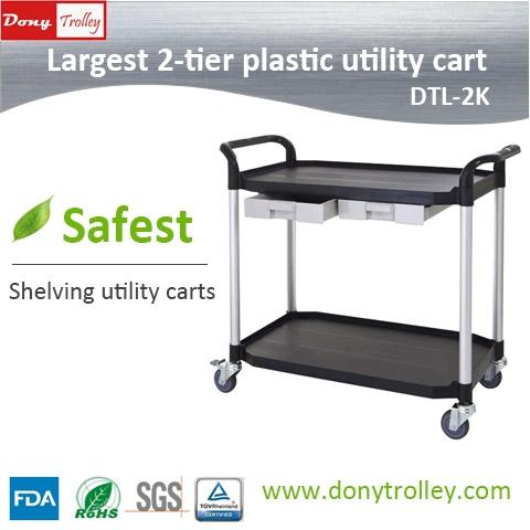 Medical Cart Manufacturer Taiwan Largest 2 Shelf Plastic Utility