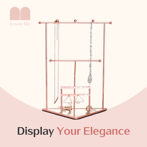 Moosy Life Rose Gold Jewelry Display Stand (Hexagon/Triangle)