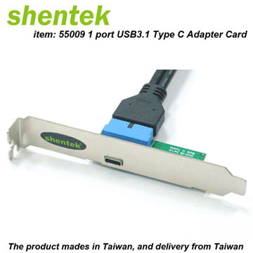 shentek 55009 1 port USB3.1 USB 3.1 3.0 Type-C Type C Adapter Card