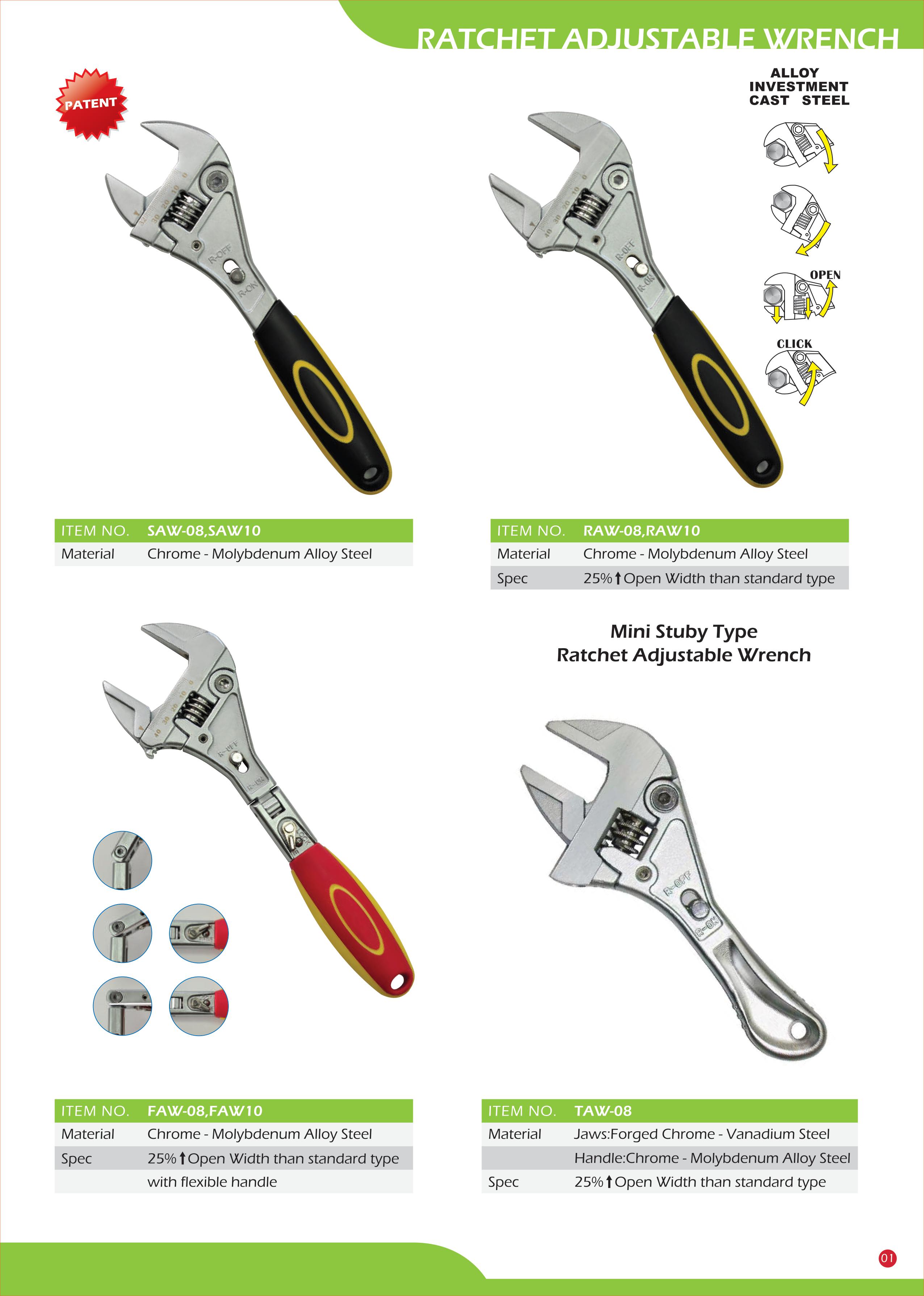 Ratchet Adjustable Wrench