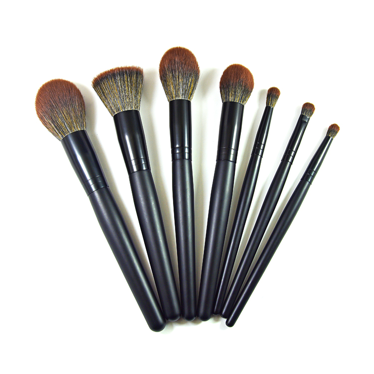 7pcs synthetic animal hair wooden handle cosmetic makeup brush set