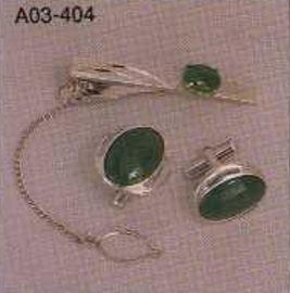 Taiwan Jade Tie clip and Cufflink