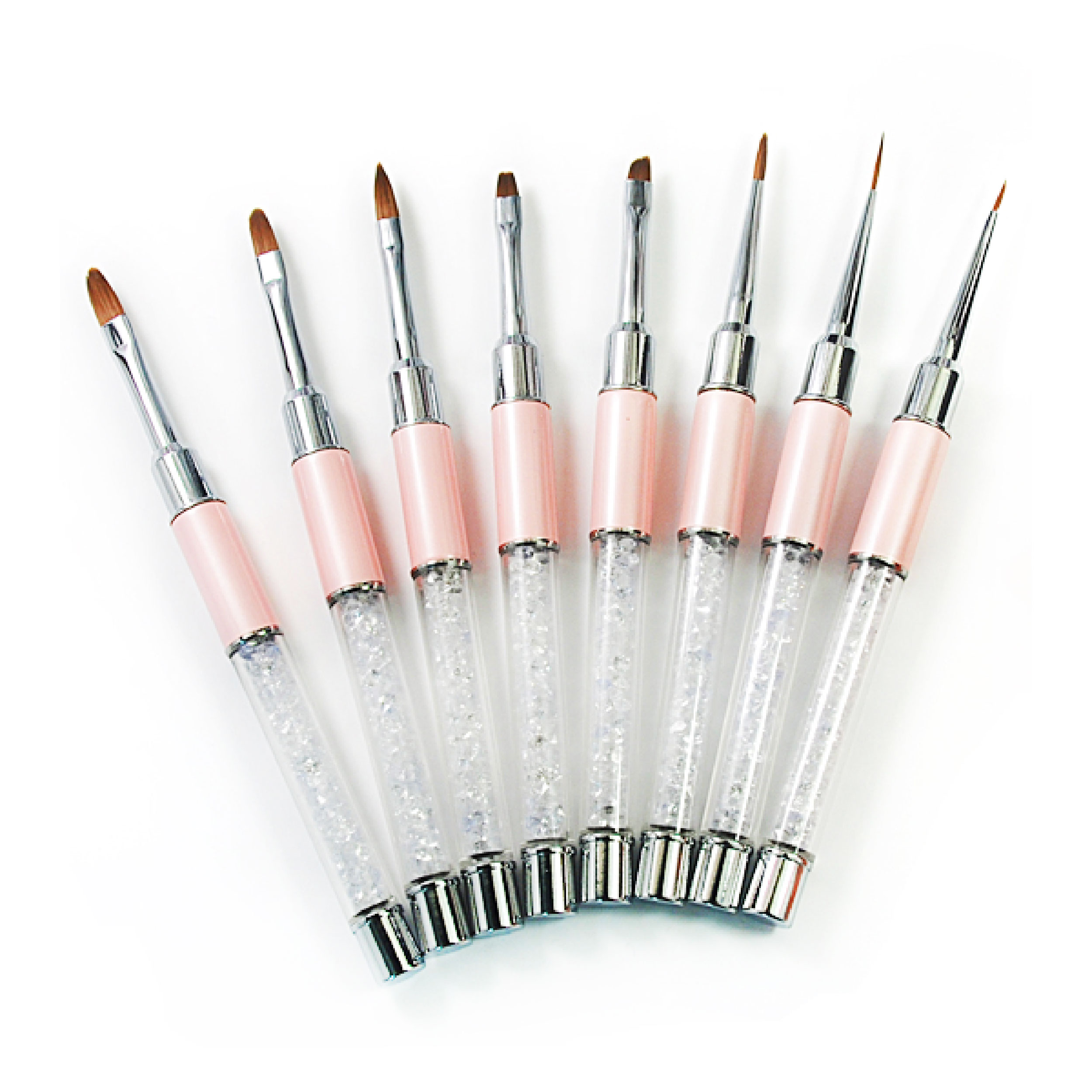 2018 Natural kolinsky and nylon hair nail art brush with rhinestone and