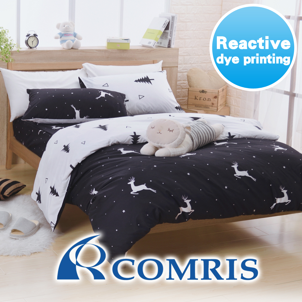 2018 New Items Polyester Cute Deer Printed Kids Comforter Set