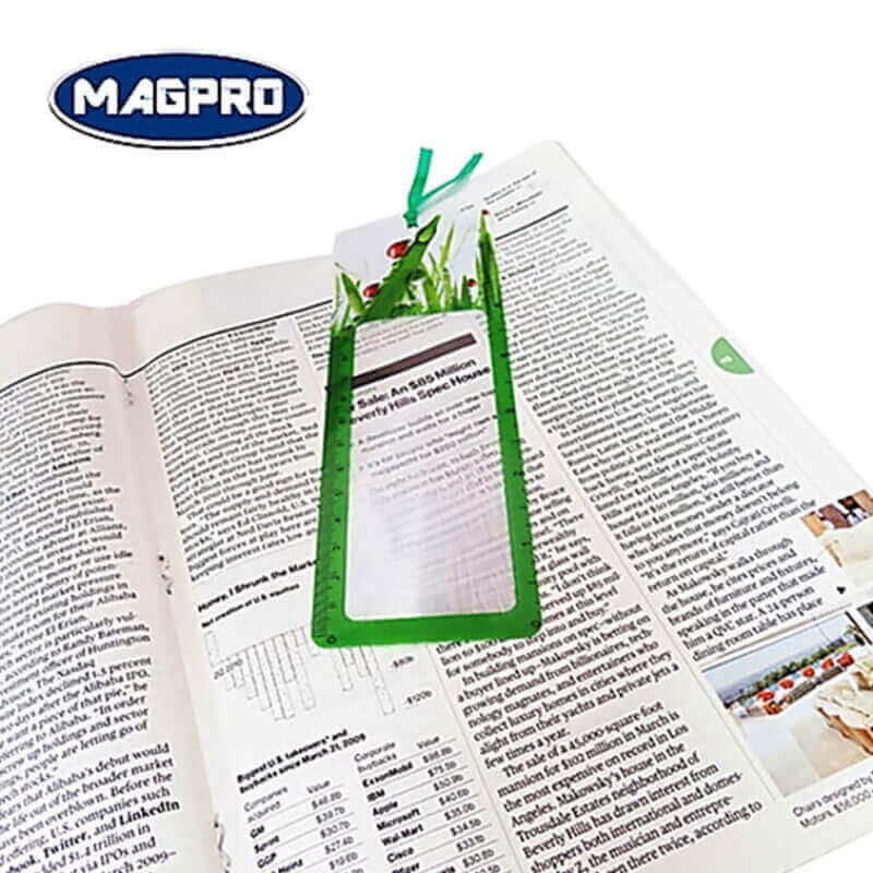 thumbnail image 2 of PATIKIL Bookmark Magnifier With Ruler, 4 Pack 3X Magnifying Sheet Page Magnifier Lens For Low Vision People Reading Book Magazine Newspaper, White 2 of 9