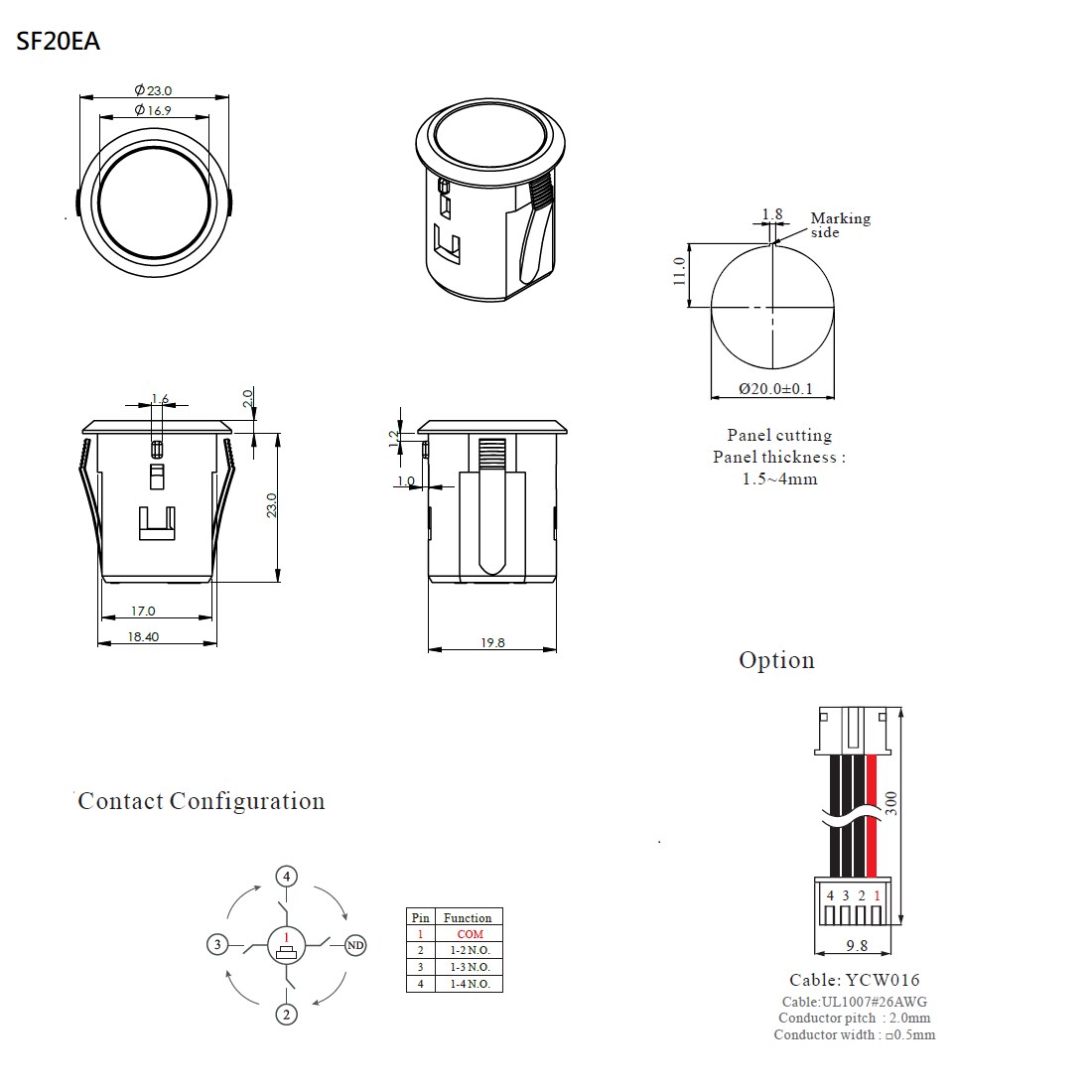 Multi-function push button switch_SF20EA551 | SHANPU CO., LTD.