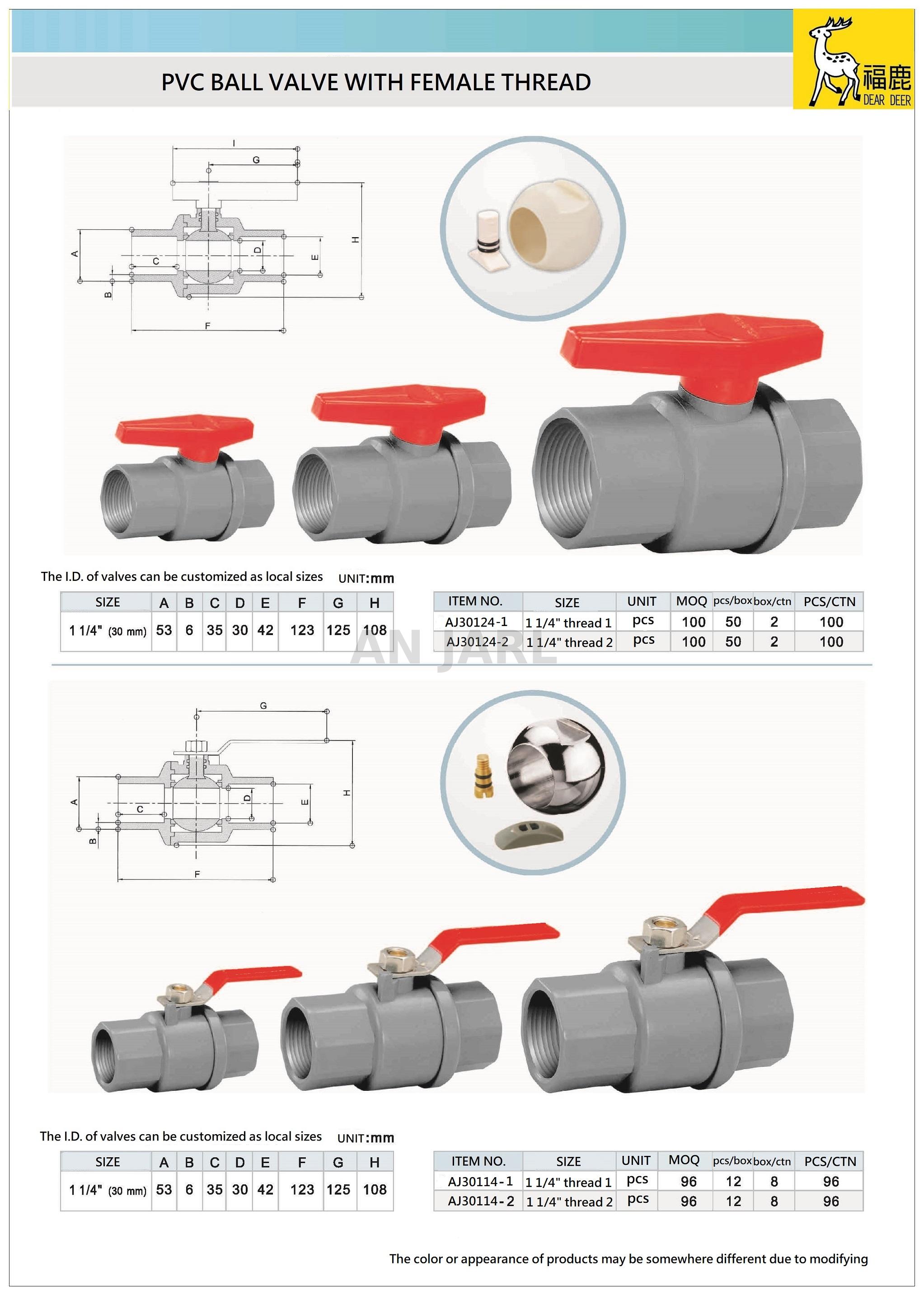 Plastic Ball Valve to release, adjust or stop water in a pipe system AJ