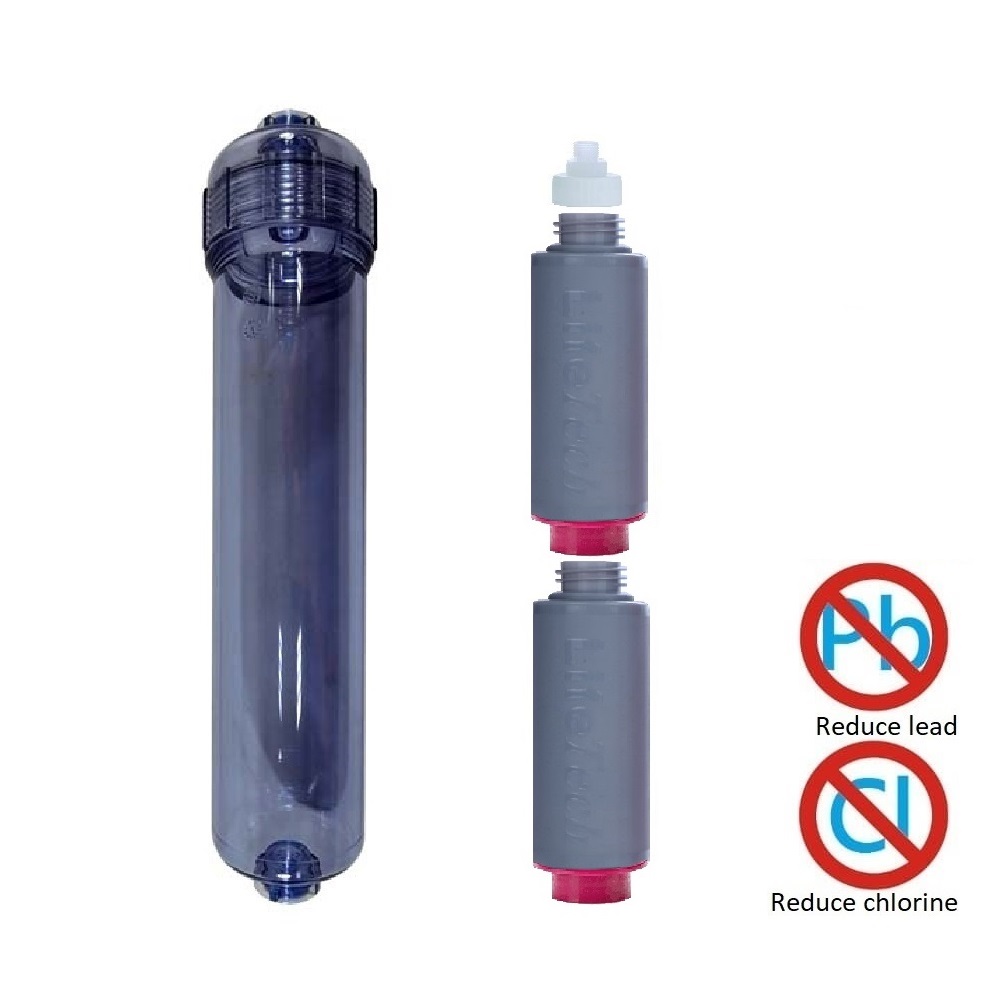 QuickConnect replaceable inline water cartridge Filter out lead
