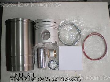 LINER KIT for HINO K13C ( CYLINDER LINER, PISTON W/PIN & CLIP, RING SETS)