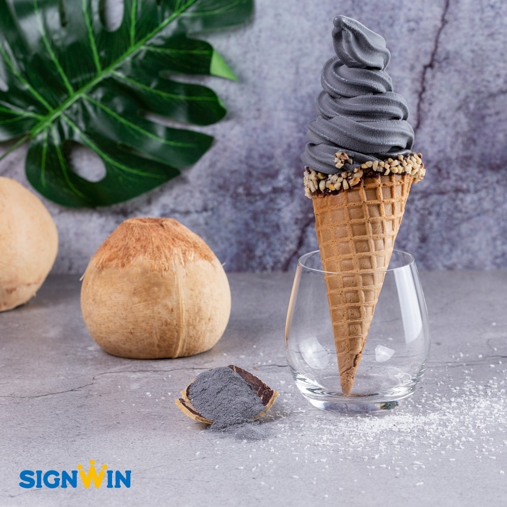 Black Coconut Ice Cream Powder (Charcoal) Taiwantrade