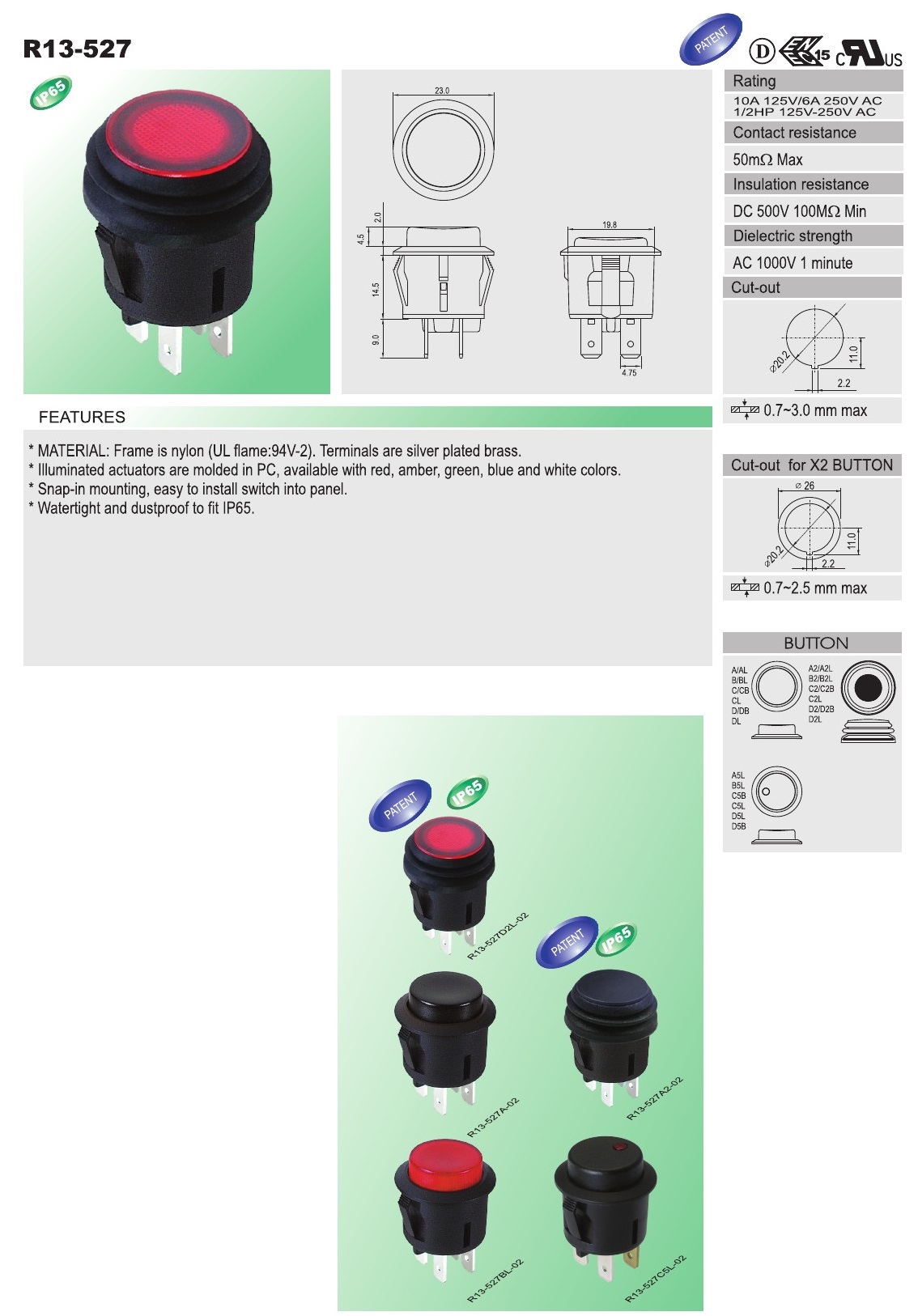 Push Switch AC SCI R13 527 Taiwantrade