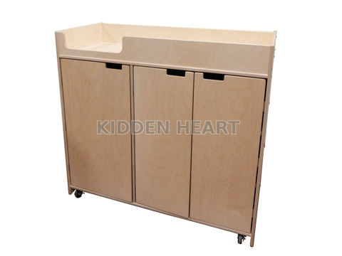 Birch Plywood Cabinet With Wheels And Doors