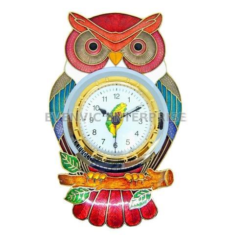 Decorative Table Clock supplier, Cloisonne Owl pattern Desk Clock