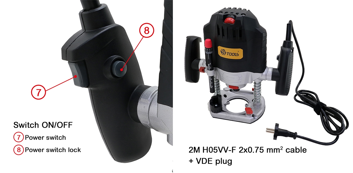 Professional 1200W Variable Speed Wood Router with Dual Collet System 6 ...