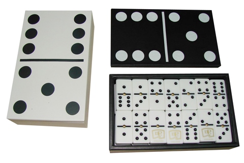 Custom PU Leather Box with Dominoes Set Double Six Dominoes Set Game