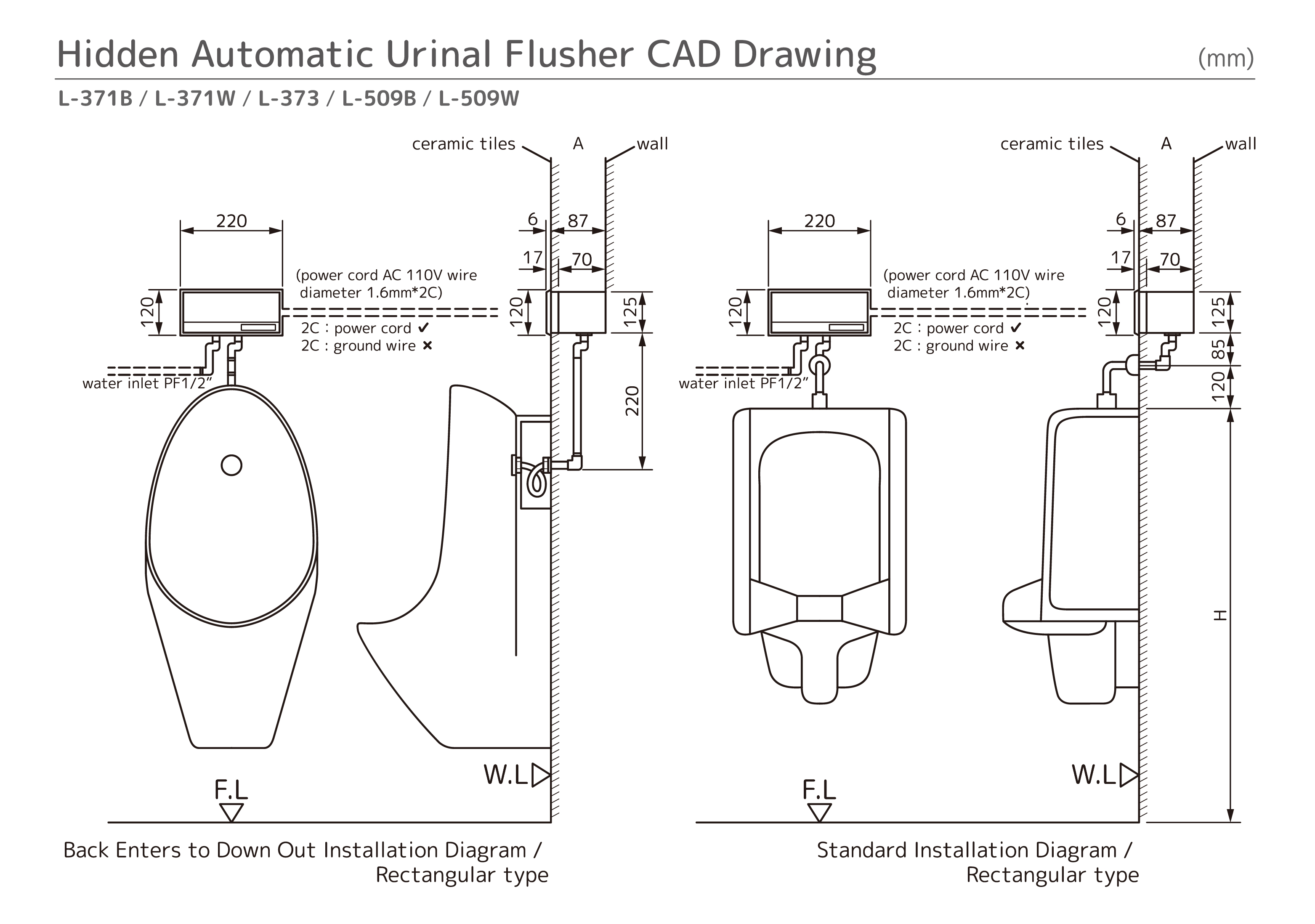 Automatic Urinal FlusherAC 110V220V(50/ 60Hz) JYE LI AN TECHNOLOGY
